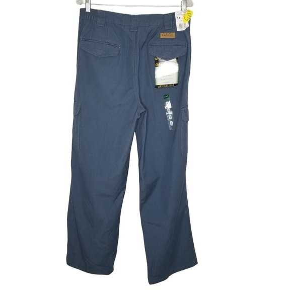 Cabela's NWT Womens Sz 14 Pants Trailhiker Side Elastic Waist Cargo Pockets Blue - Picture 2 of 8